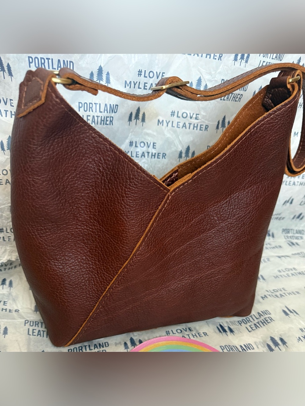 Portland Leather Naomi Nutmeg Medium Brown CHONKY Fall NWOT